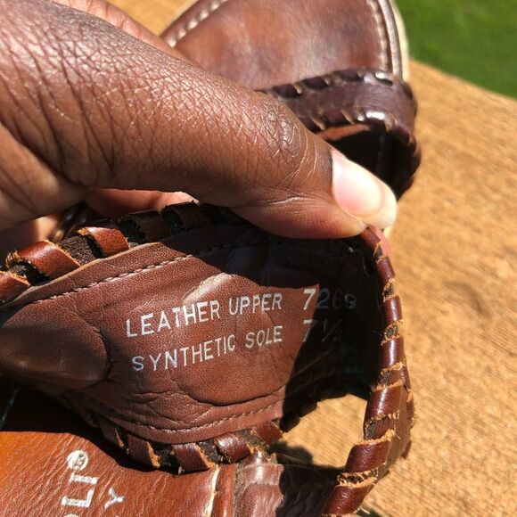 Mila Paoli brown leather wedge sandals size 6 - Picture 10 of 12